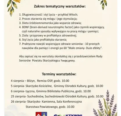 Bezpłatne warsztaty dla seniorów w Skarżysku-Kamiennej