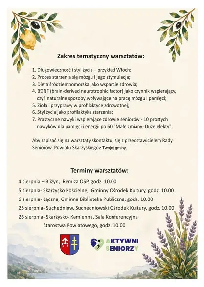 Bezpłatne warsztaty dla seniorów w Skarżysku-Kamiennej