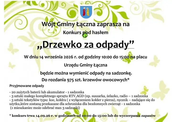 Łączna: dziś finał konkursu „Drzewko za odpady” – wymień surowce na sadzonkę
