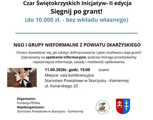 Granty do 10 000 zł dla organizacji z powiatu skarżyskiego – rusza II edycja projektu