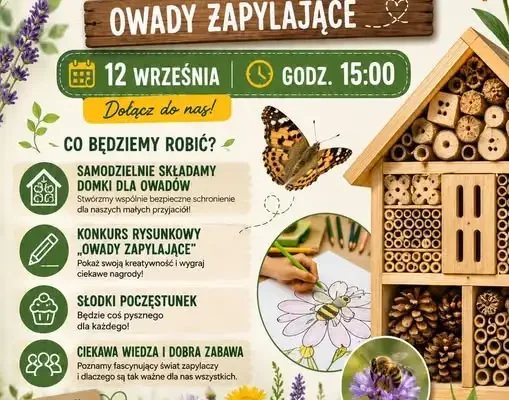 Warsztaty o owadach zapylających w Młynarach – zaproszenie na 12 września