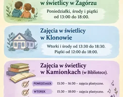 Nowy harmonogram zajęć w świetlicy w Kamionkach – ruszają od 21 września