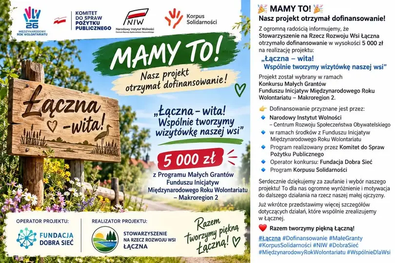 Łączna z grantem 5 000 zł na wizytówkę wsi