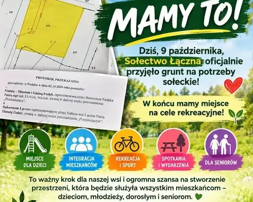 Łączna przejęła grunt na cele rekreacyjne. Mieszkańcy mówią: mamy to!
