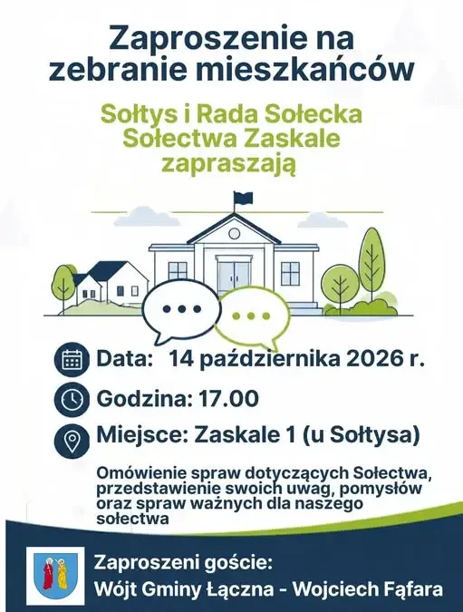 Zebranie mieszkańców sołectwa Zaskale – 14 października 2026