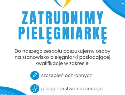 Przychodnia szuka pielęgniarki. Wymagane dwa kursy kwalifikacyjne